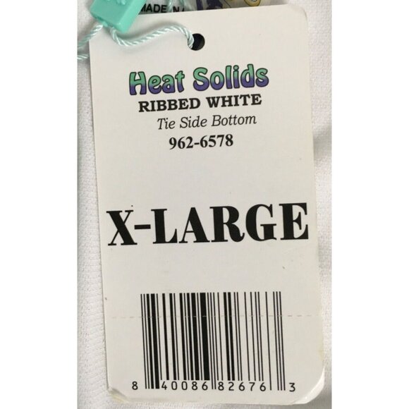 Heat String Bikini Bottom Women Size XL White Ribbed Tie Side New with Tags - Picture 10 of 13